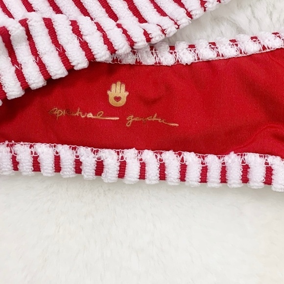 NWT Spiritual Gangster Ribbed Striped Bikini Swim Top In Red & White - Picture 8 of 8